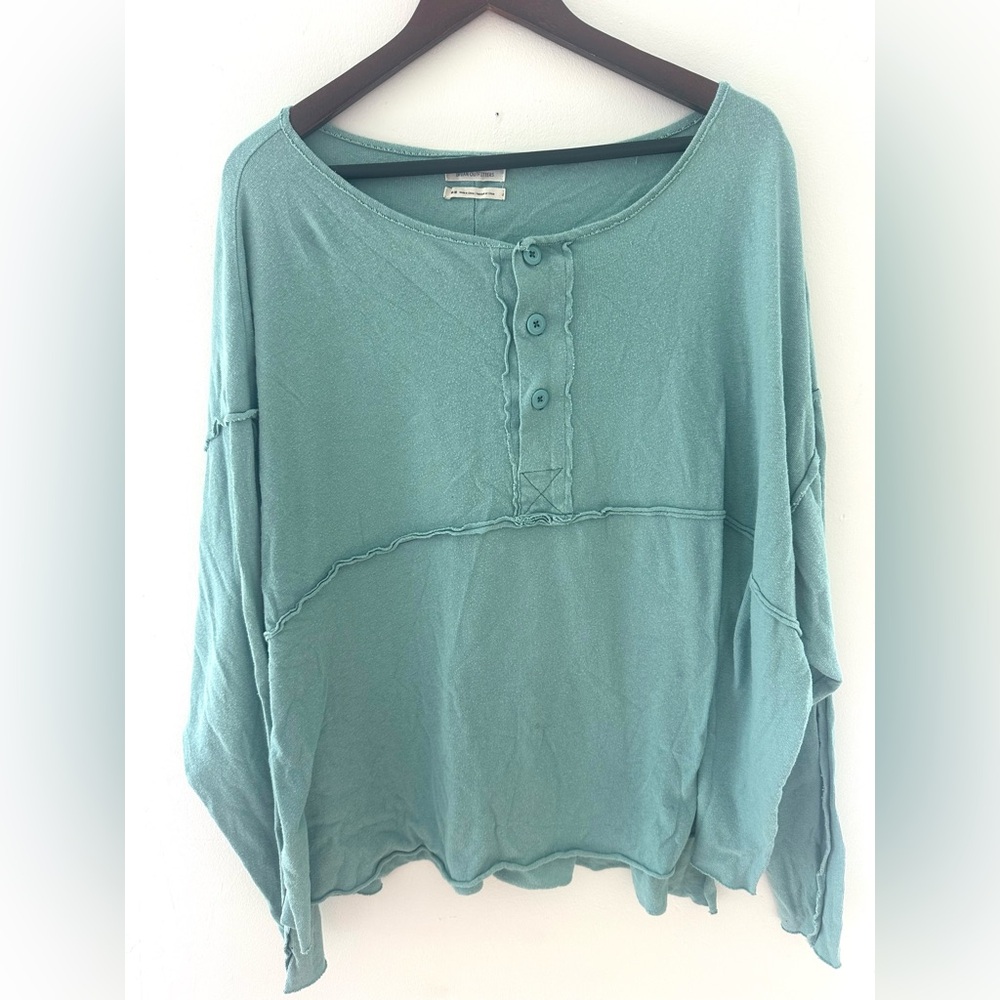 Urban Outfitters Teal Long Sleeve Top Oversized Medium